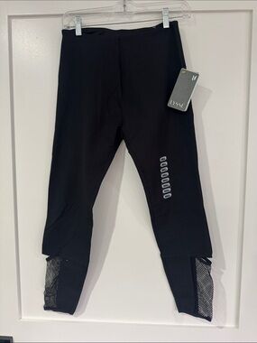 Lysse Black Lana Ankle Leggings with Mesh Hem Panels